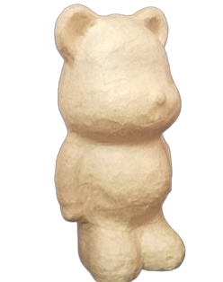 6" H Premade Unfinished Paper Mache Teddy Bear Figurine