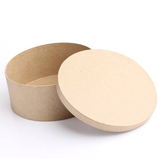 Premade Round Paper Mache Boxes - 7" Dia x 3" H