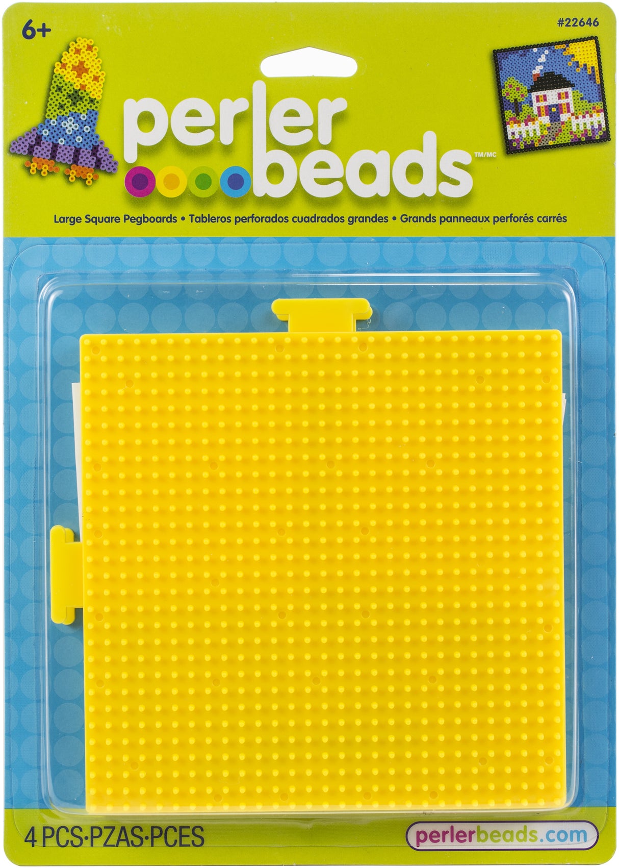 Perler Pegboards 2/Pkg-Large Square Yellow