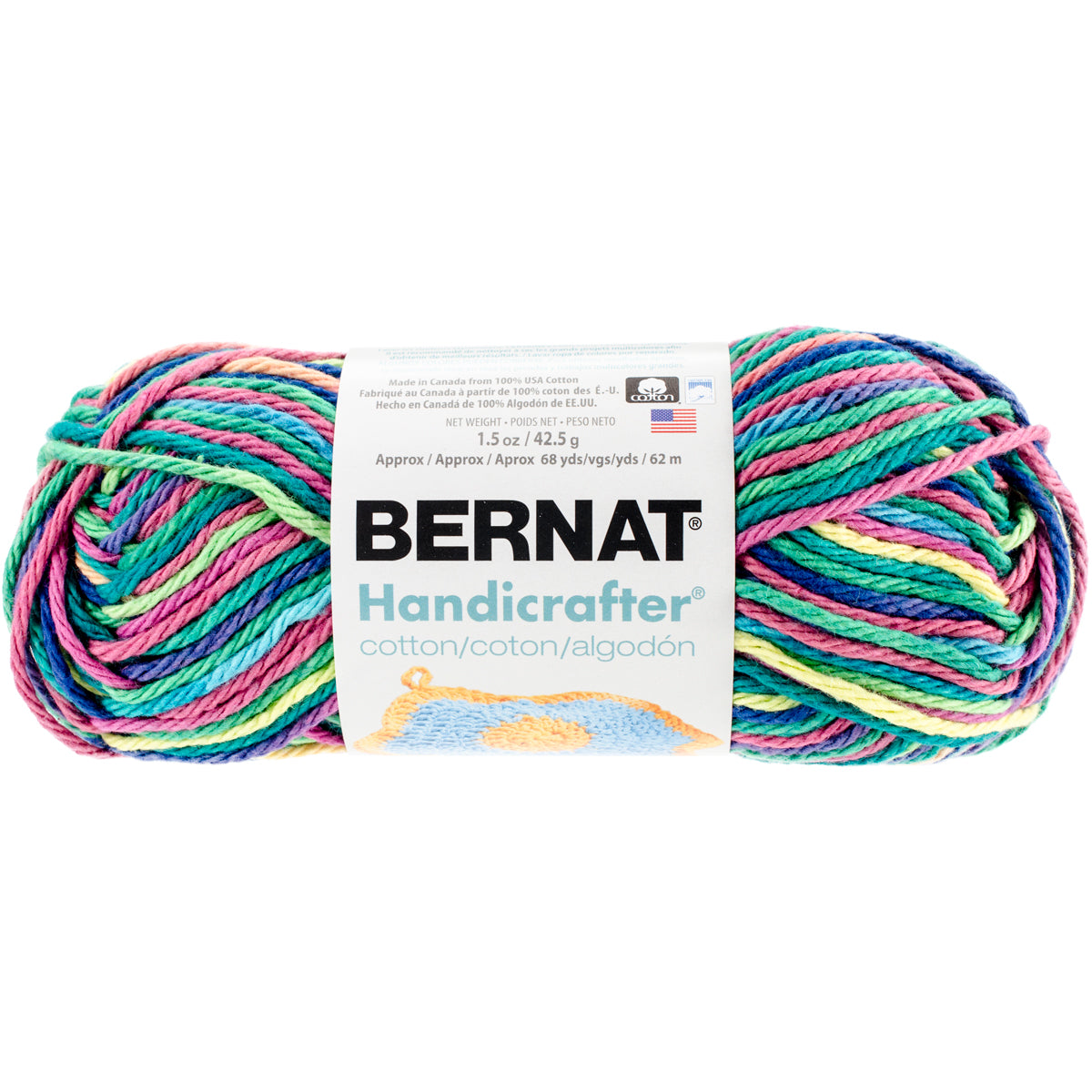 Bernat Handicrafter Cotton Yarn - Ombres-Psychedelic