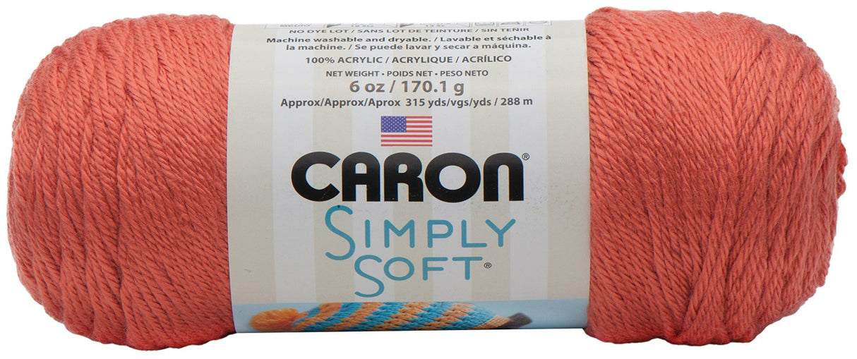 Caron Simply Soft Solids Yarn-Persimmon