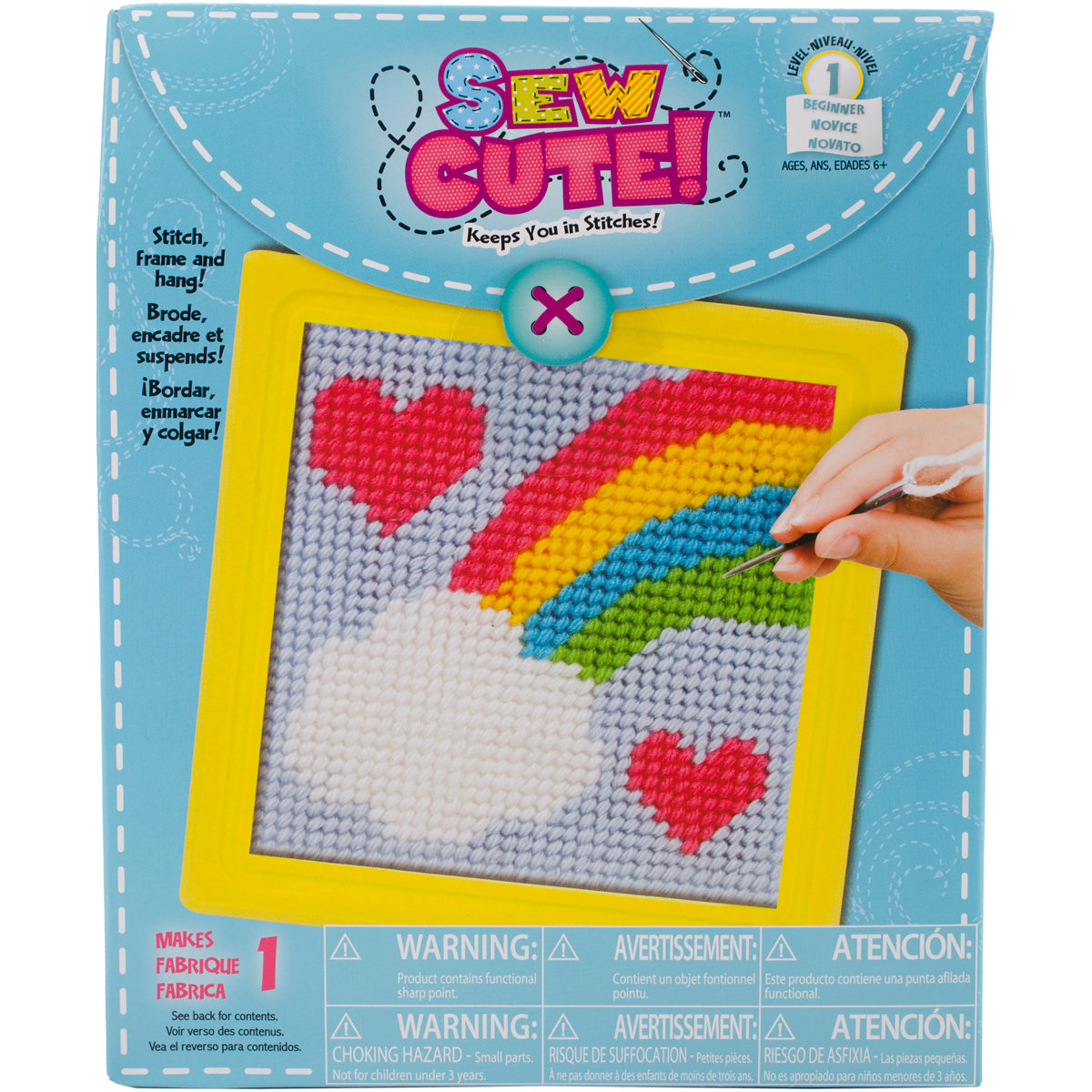 Colorbok Sew Cute! Needlepoint Kit-Rainbow