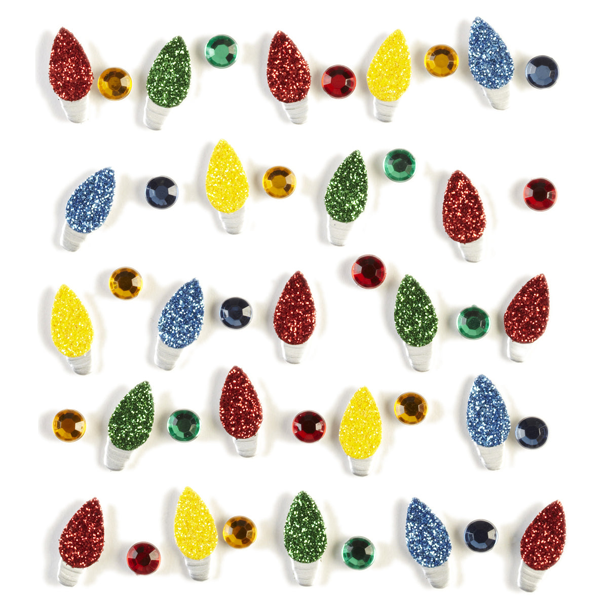 Jolee's Cabochon Dimensional Repeat Stickers-Christmas Light Repeats