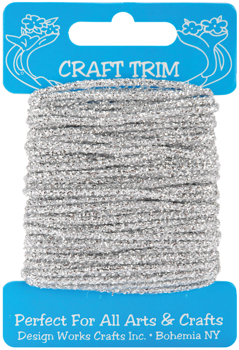 Design Works Craft Trim 10yd-Glitter Silver