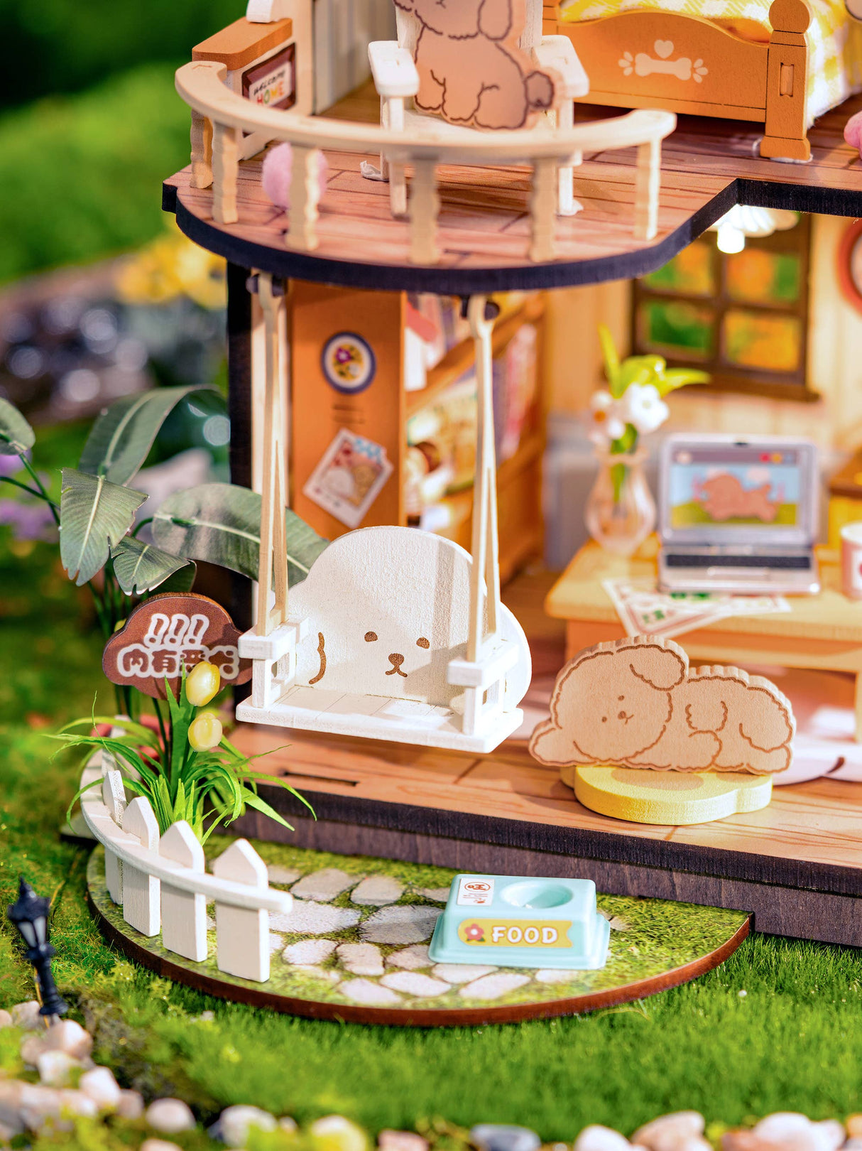 DIY Miniature House Kit: Puppy's Cozy Villa