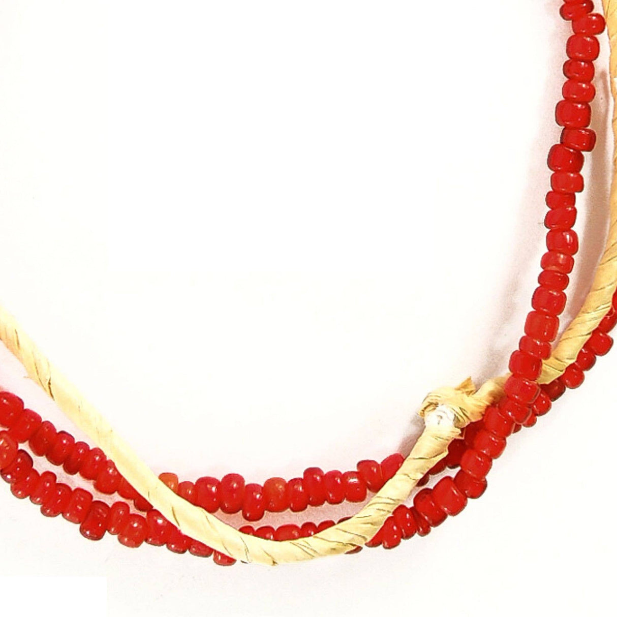 Old Red Whitehearts Venetian Trade Beads
