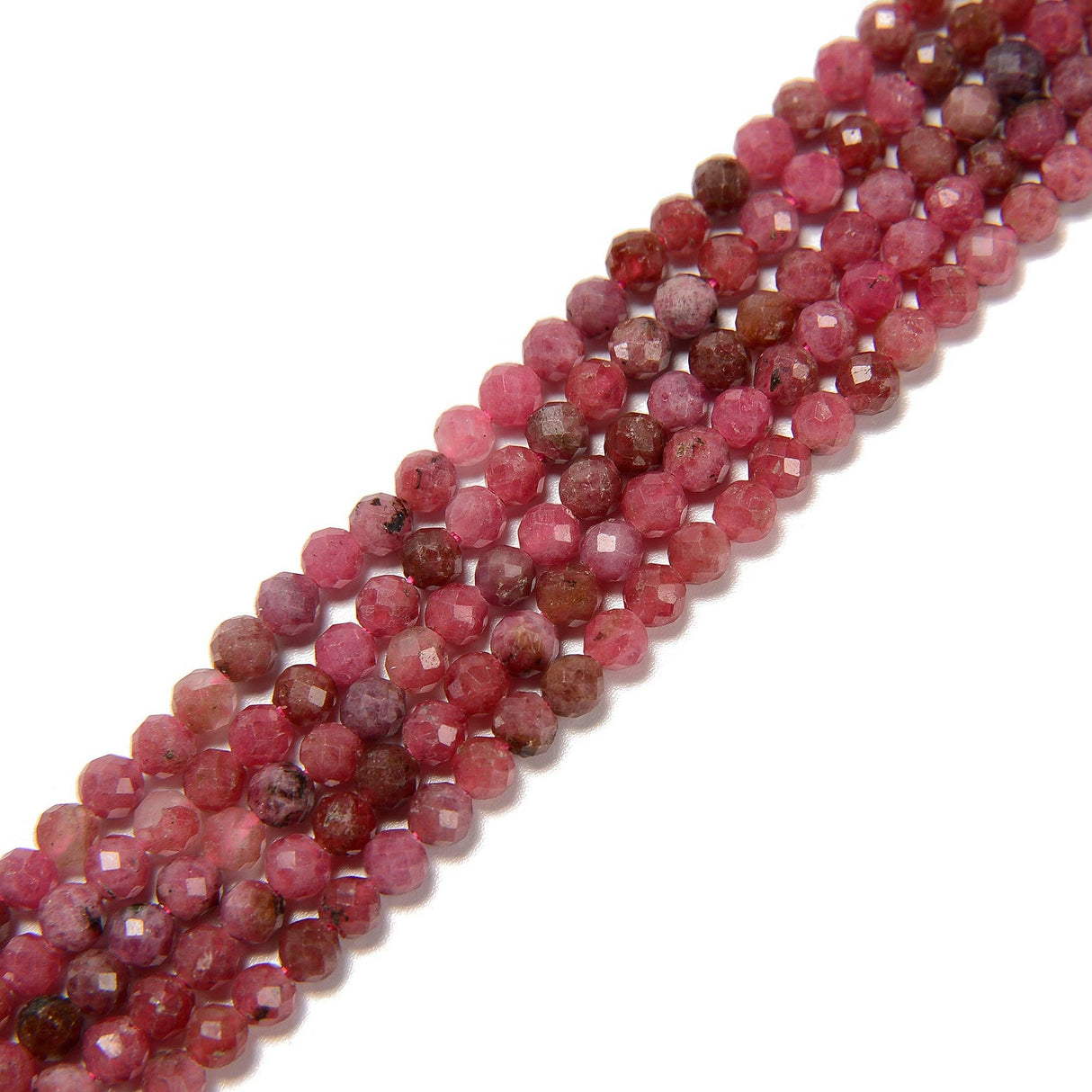 Natural Thulite Faceted Round Beads Size 2mm 3mm 4mm 6mm 15.5'' Strand