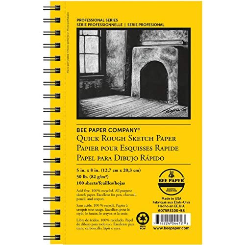 Bee Paper Company Bee Paper Quick Rough Sketch Pad 5 8-Inch (6075RS100-58) 5-inch x 8-inch 100 Sheet Wire Bound