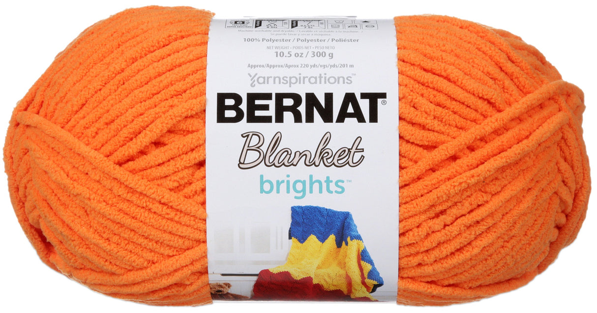 Bernat Blanket Brights Big Ball Yarn-Carrot Orange