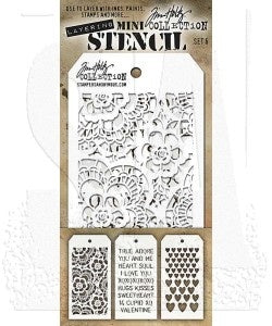 Tim Holtz Mini Layered Stencil Set 3/Pkg-Set #6
