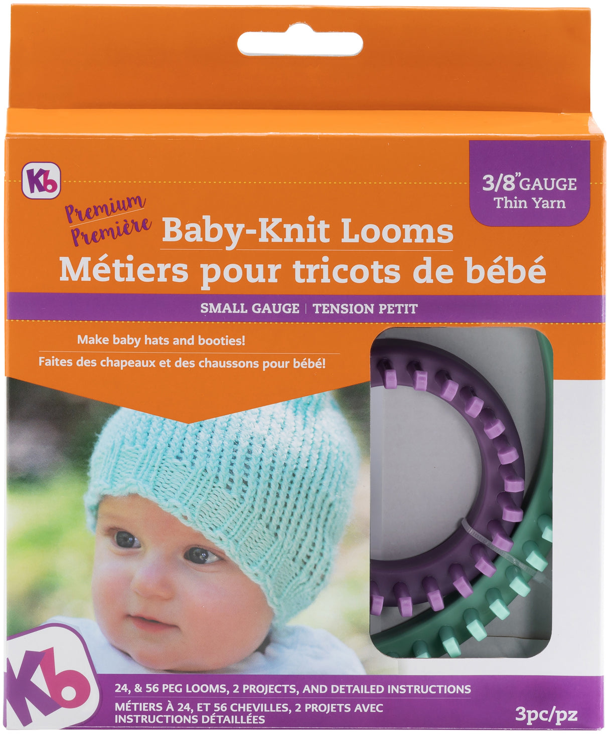 Authentic Knitting Board Baby Knit Looms 2/Pkg-Sizes 56 & 24 Peg