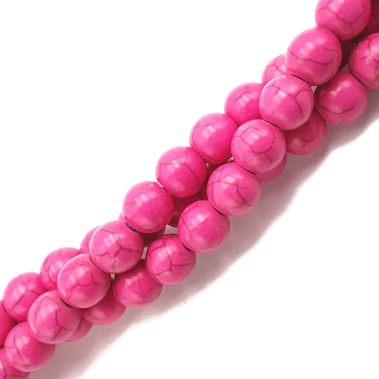 Pink Howlite Smooth Round Beads 10mm 15.5" Strand