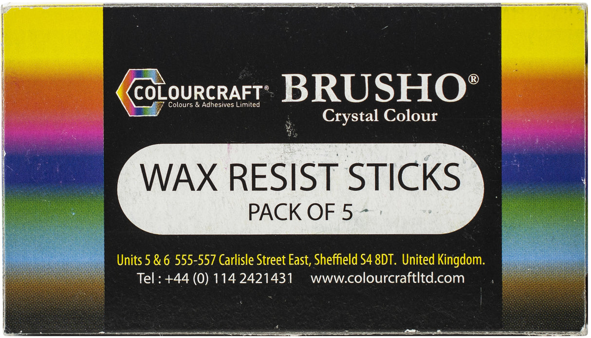 Brusho Wax Resist Sticks 5/Pkg-Transparent