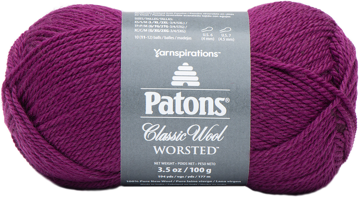 Patons Classic Wool Yarn-Amaranth