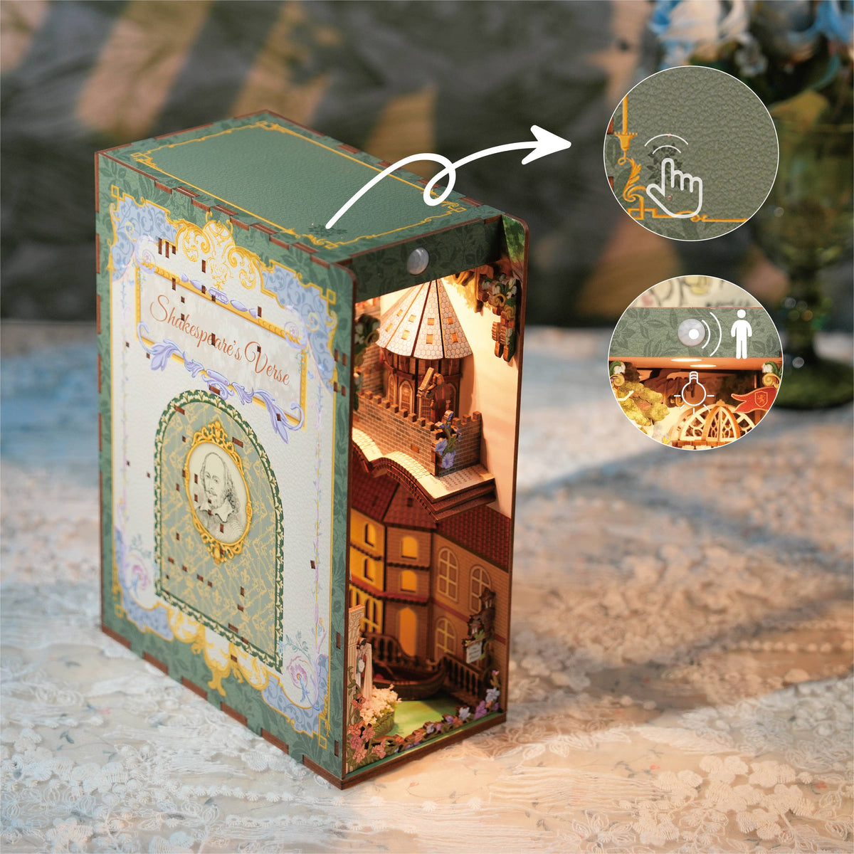 DIY Book Nook Kit: Shakespeare's Verse with Dust Cover