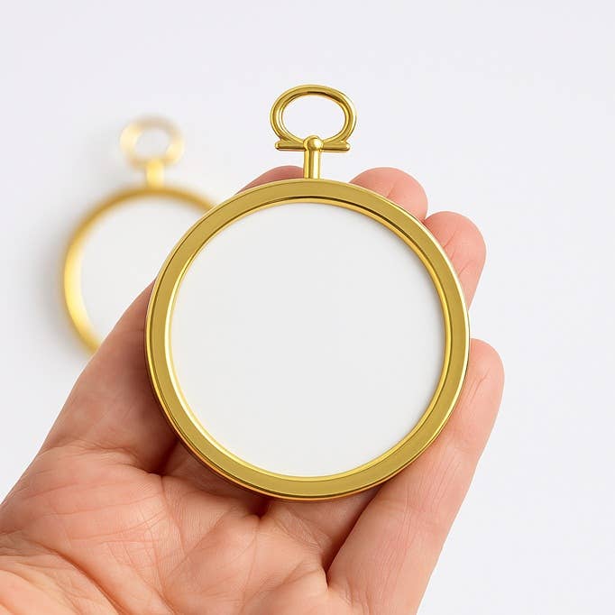 Mini Gold Plastic Ornament Frames 2pcs - Select Shape