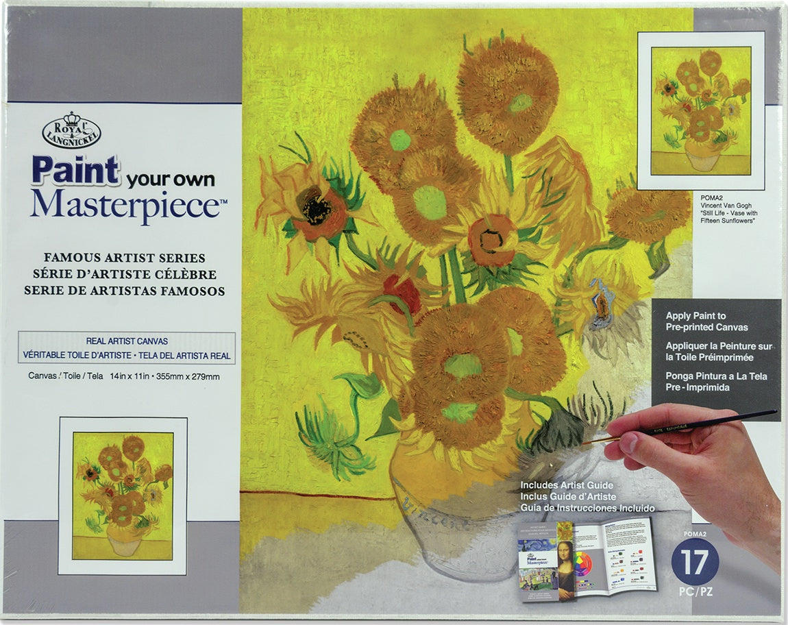 Royal & Langnickel(R) Paint Your Own Masterpiece 11"X14"-Still Life -Vase With Fifteen Sunflowers