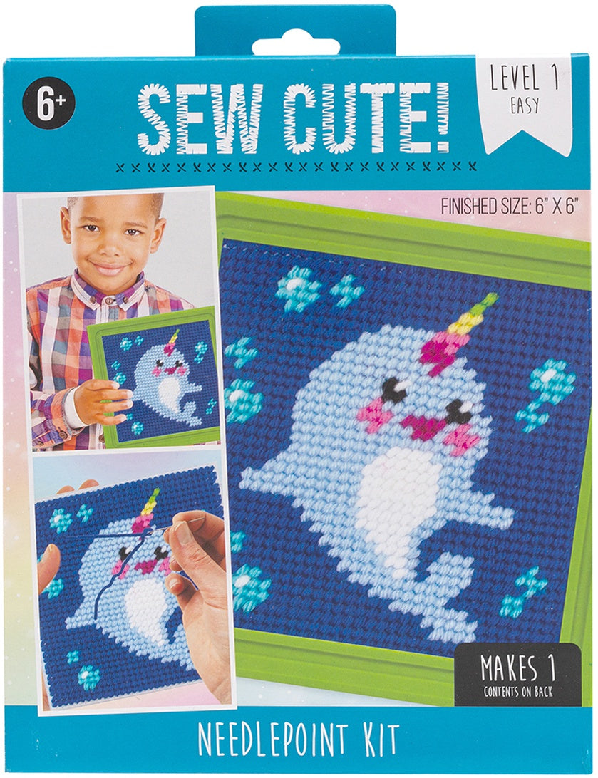 Colorbok Sew Cute! Needlepoint Kit-Narwhal