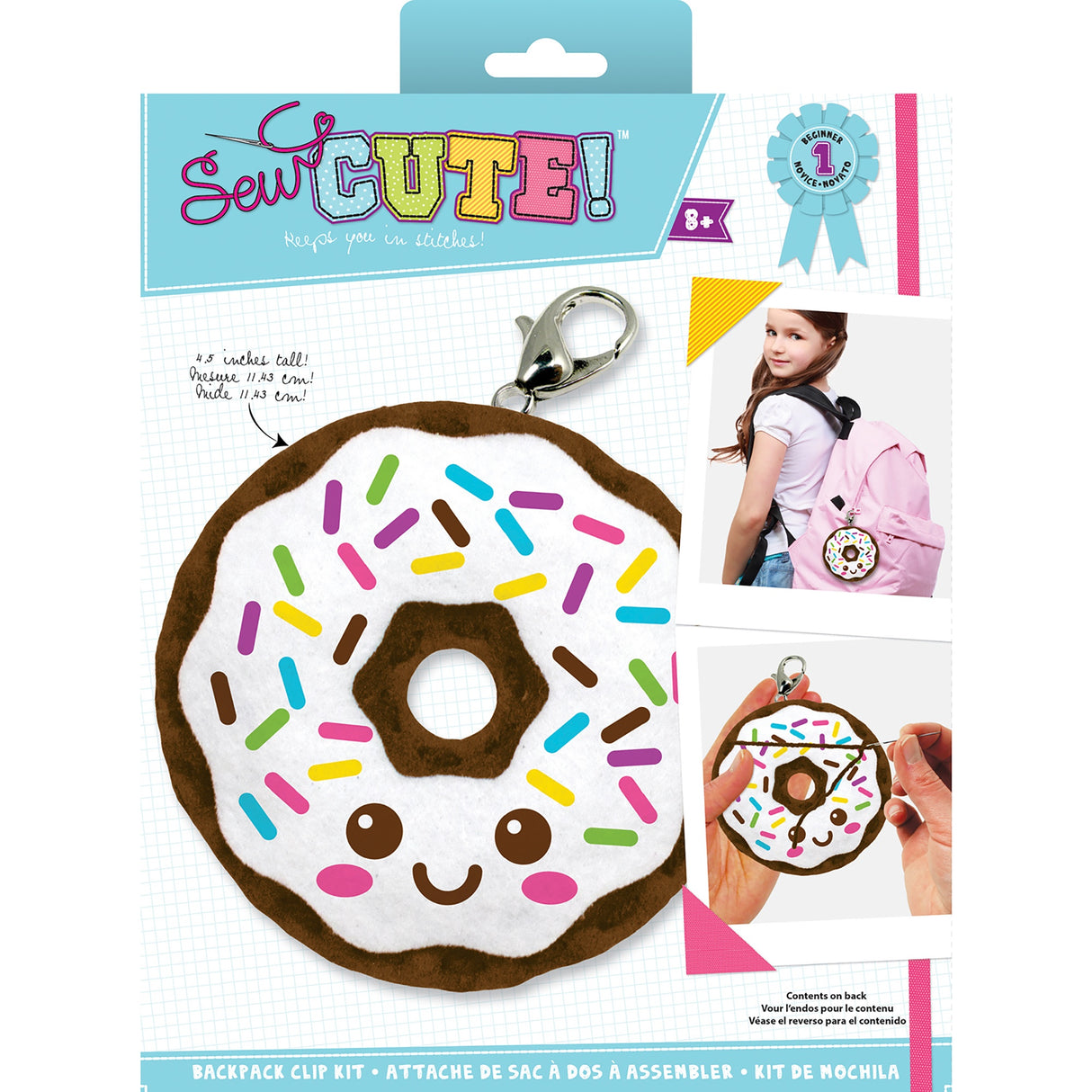Colorbok Sew Cute! Felt Backpack Clip Kit-Donut