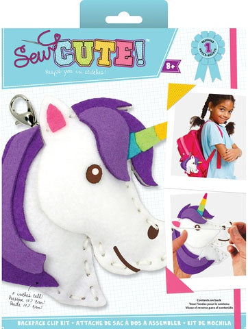 Colorbok Sew Cute! Felt Backpack Clip Kit-Unicorn