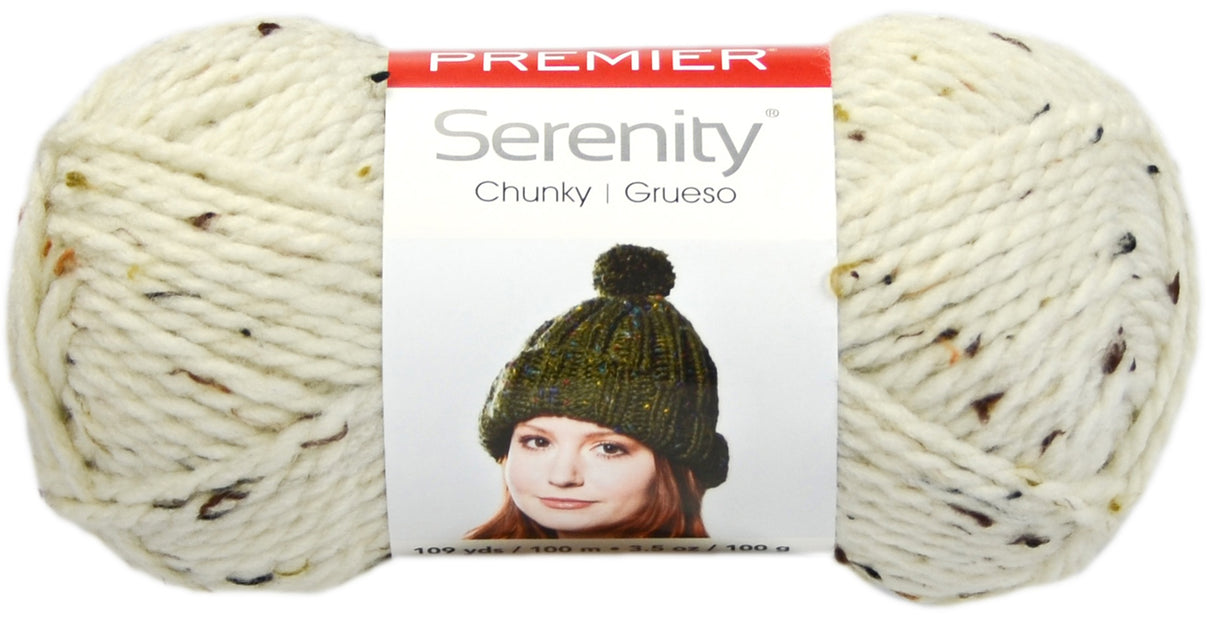 Premier Serenity Chunky Tweed Yarn-Cream