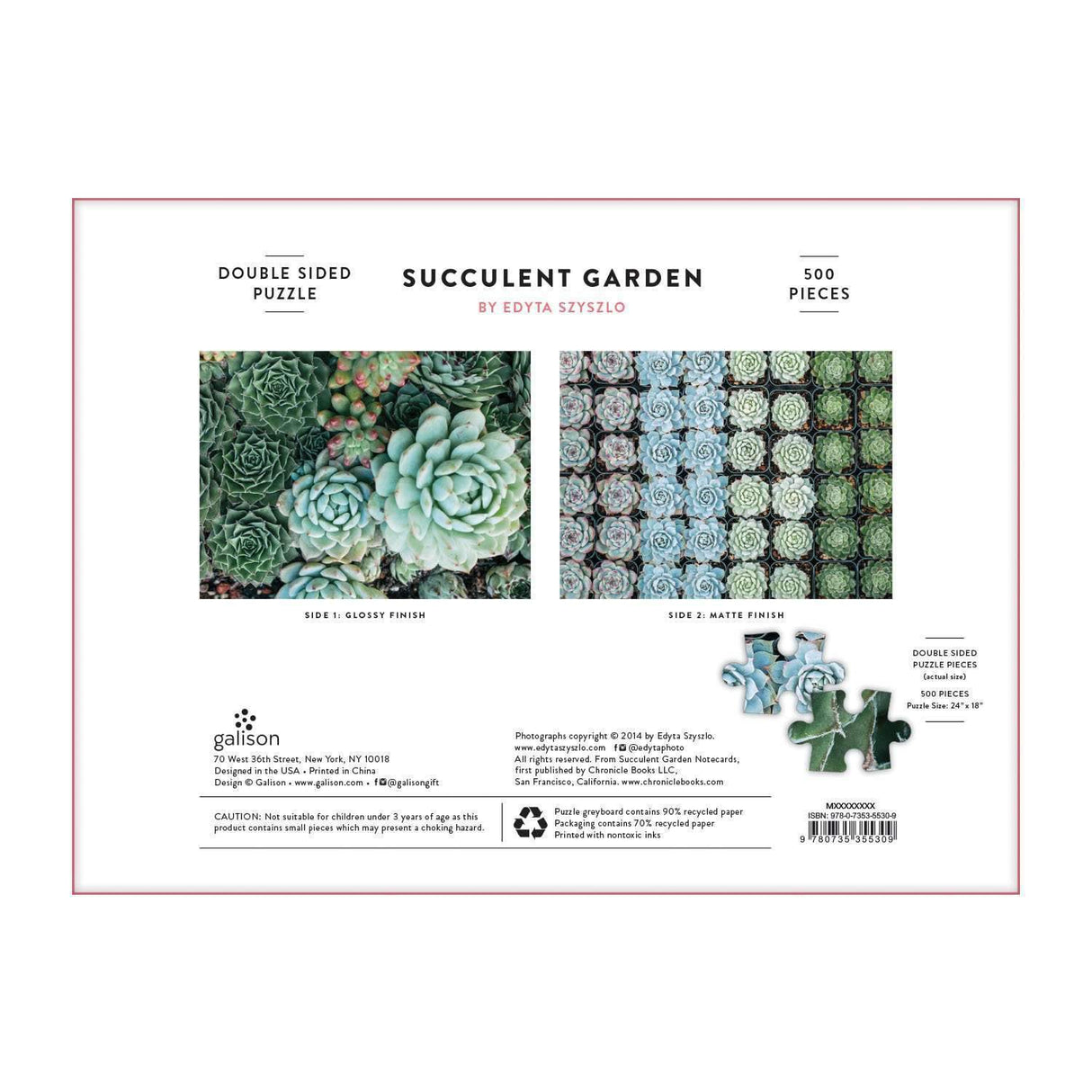 Succulent Garden 2-sided 500 Piece Puzzle
