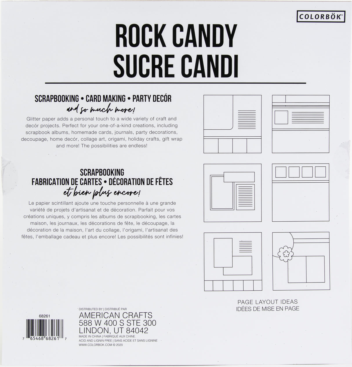 Colorbok Specialty Paper Pad 12"X12" 10/Pkg-Glitter Rock