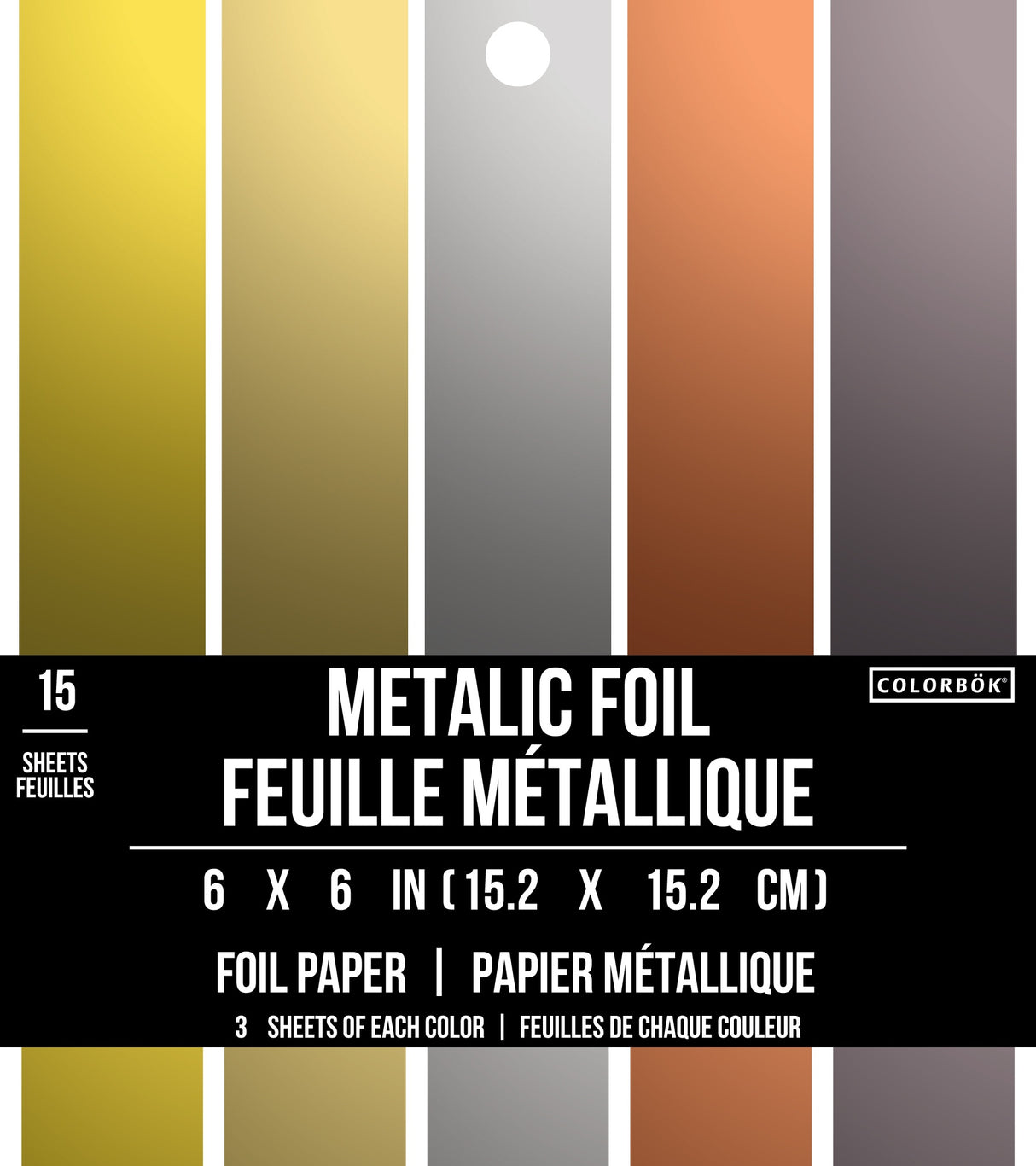 Colorbok Designer Paper Pad 6"X6"-Foil Metallic