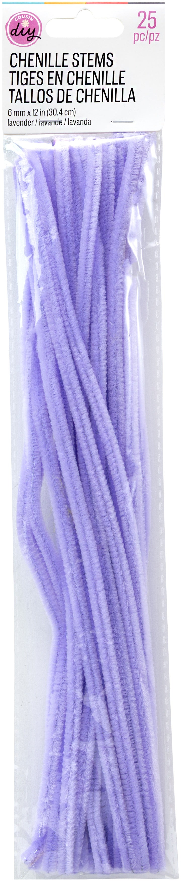 CousinDIY Chenille Stems 6mmx12" 25/Pkg-Lavender