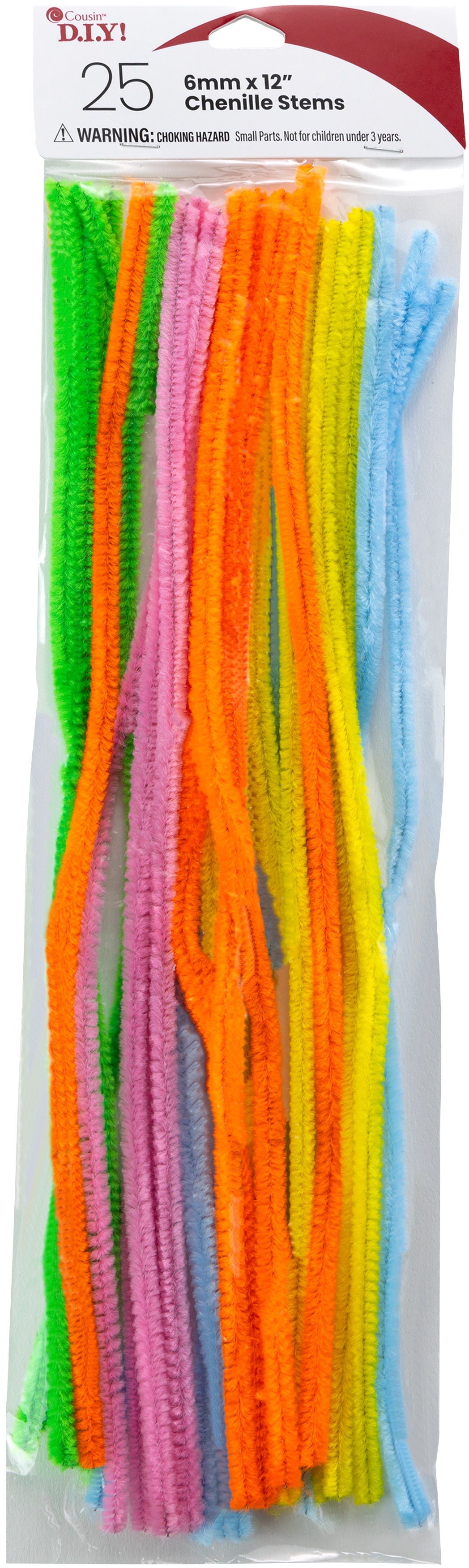CousinDIY Chenille Stems 6mmx12" 25/Pkg-Multi-Colored