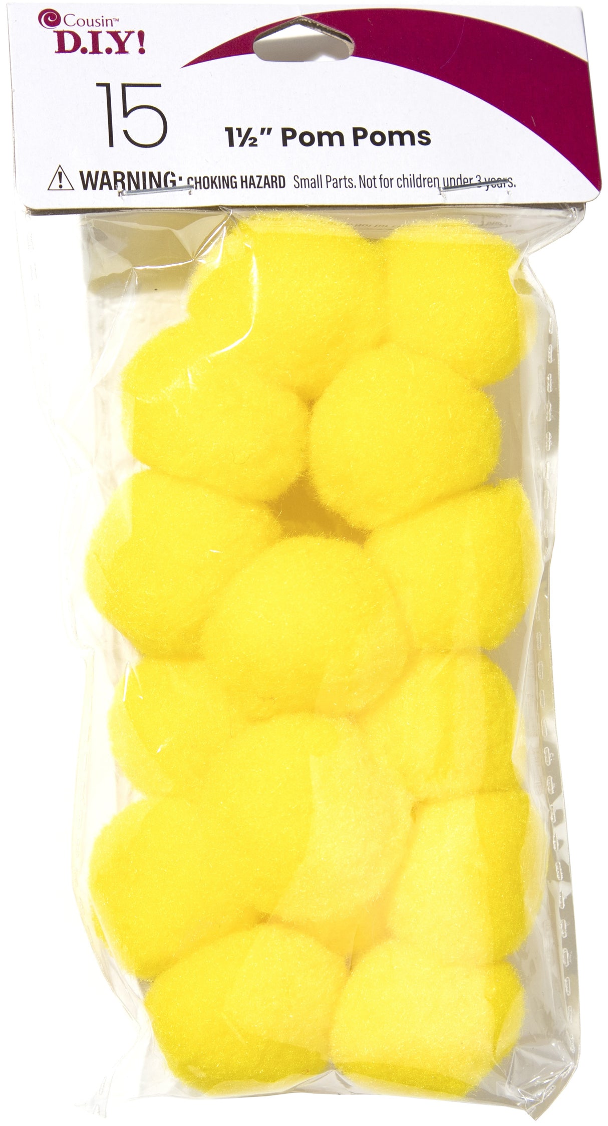 CousinDIY Pom Poms 1.5" 15/Pkg-Yellow