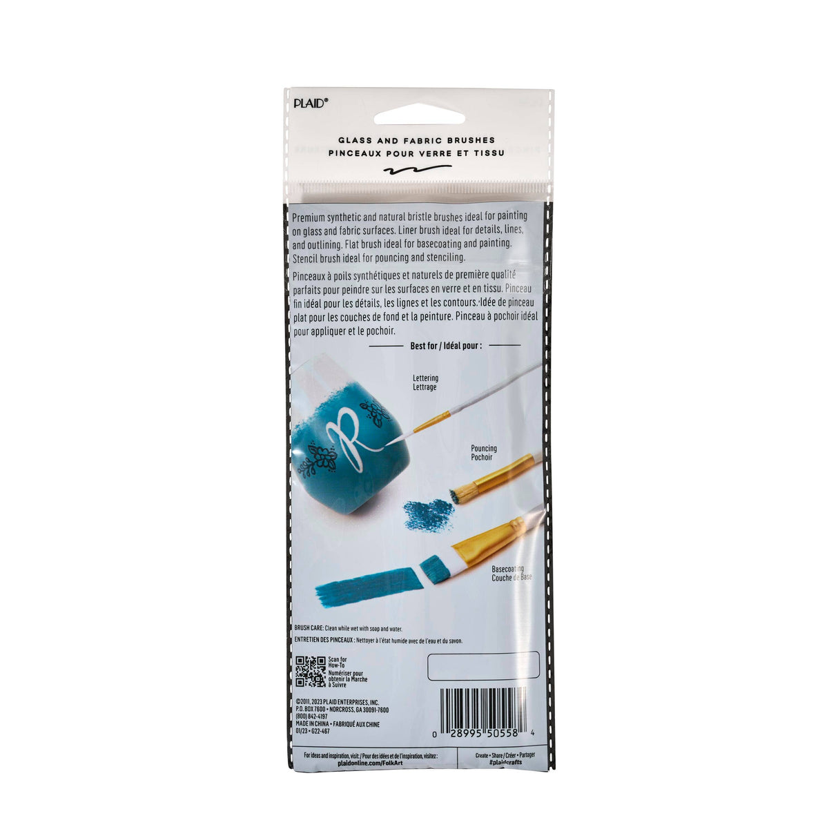 Folkart ® Glass and Fabric Brush Set, 10-Piece