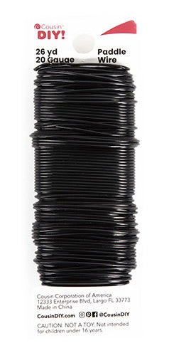 CousinDIY Paddle Wire 20 Gauge 26yd-Black