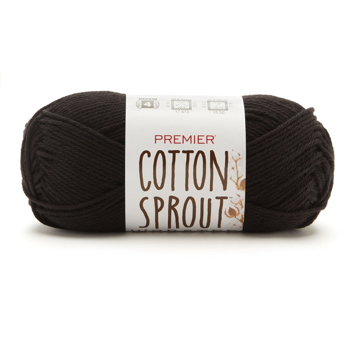 Premier Yarns Cotton Sprout Worsted Yarn-Black