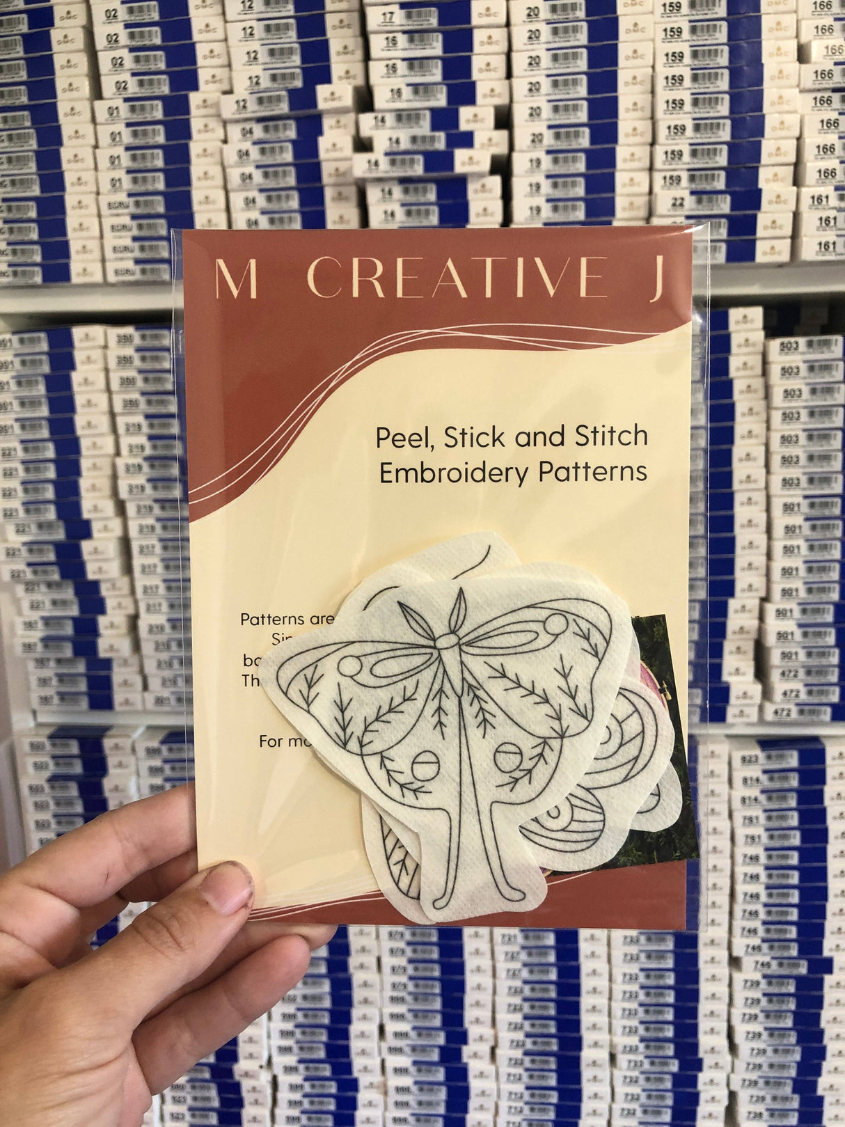 Moths - Bug Hand Embroidery - Peel Stick & Stitch Patterns