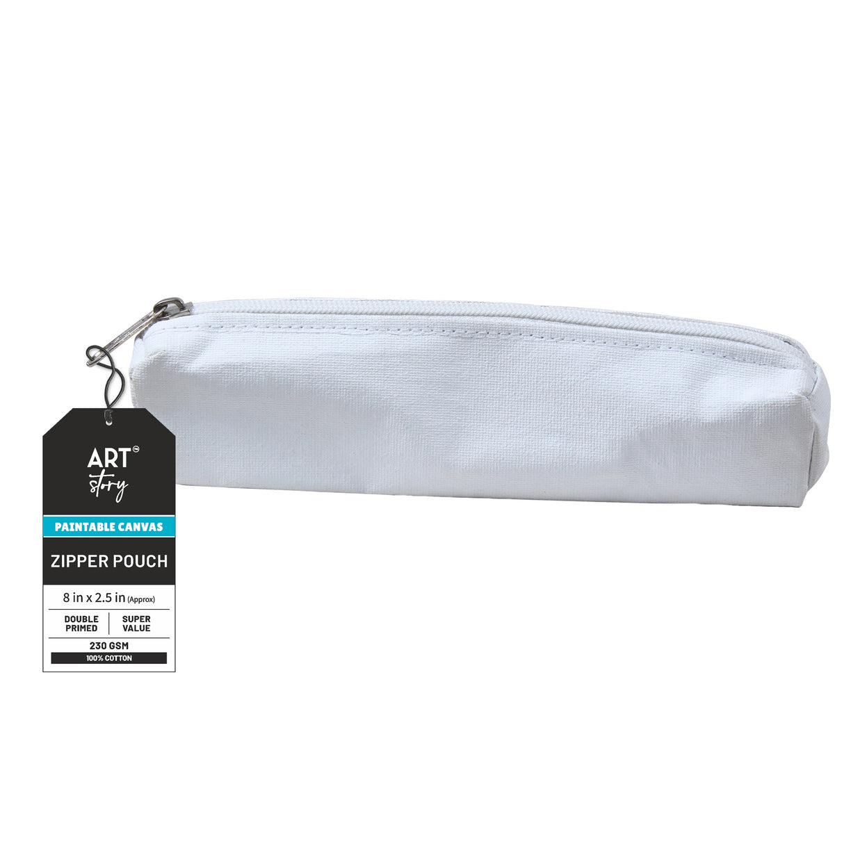 Little Birdie Customizable Canvas Zipper Pouch 1/Pkg-8"X2.5"