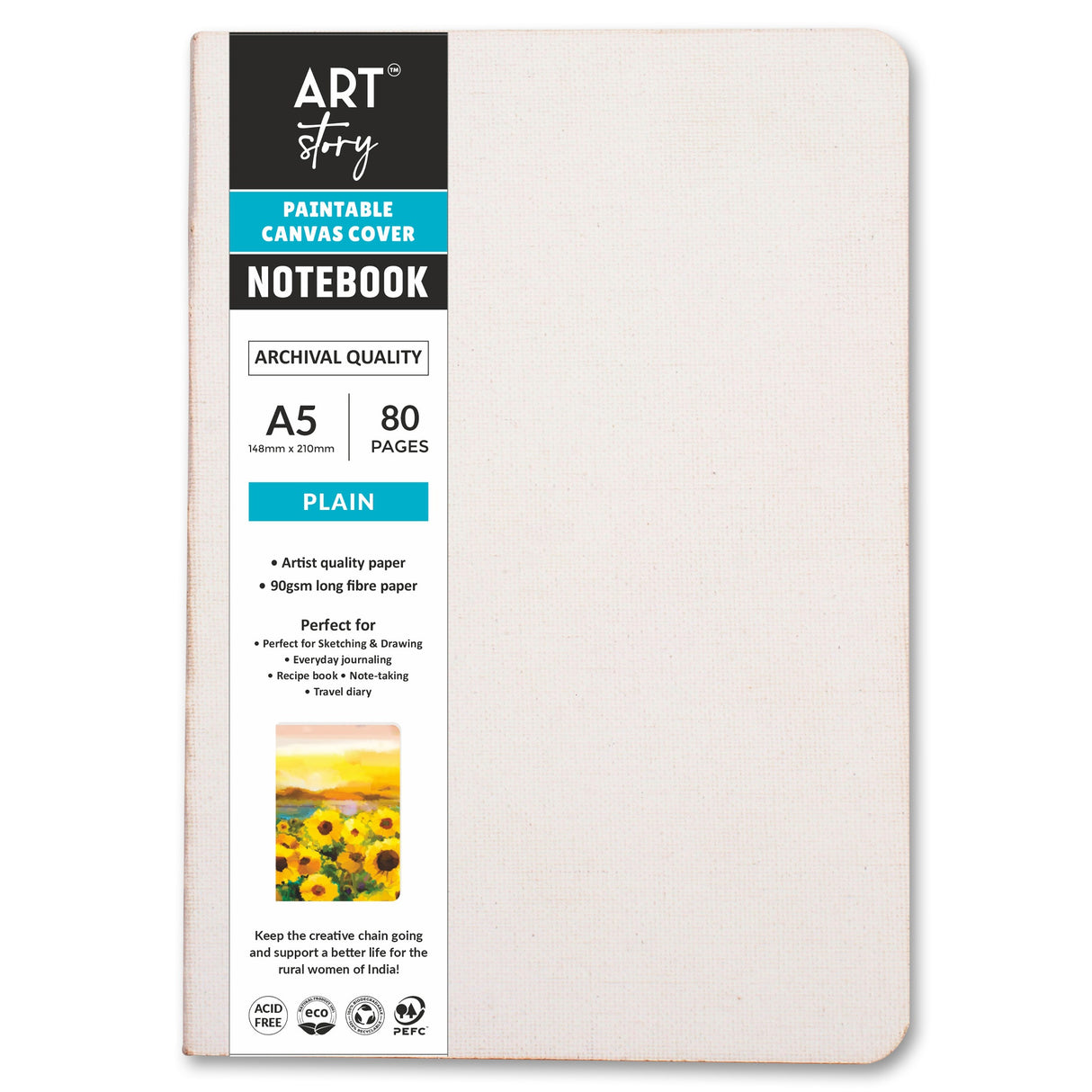 Little Birdie Customizable Canvas Cover Note Book Portrait-A5