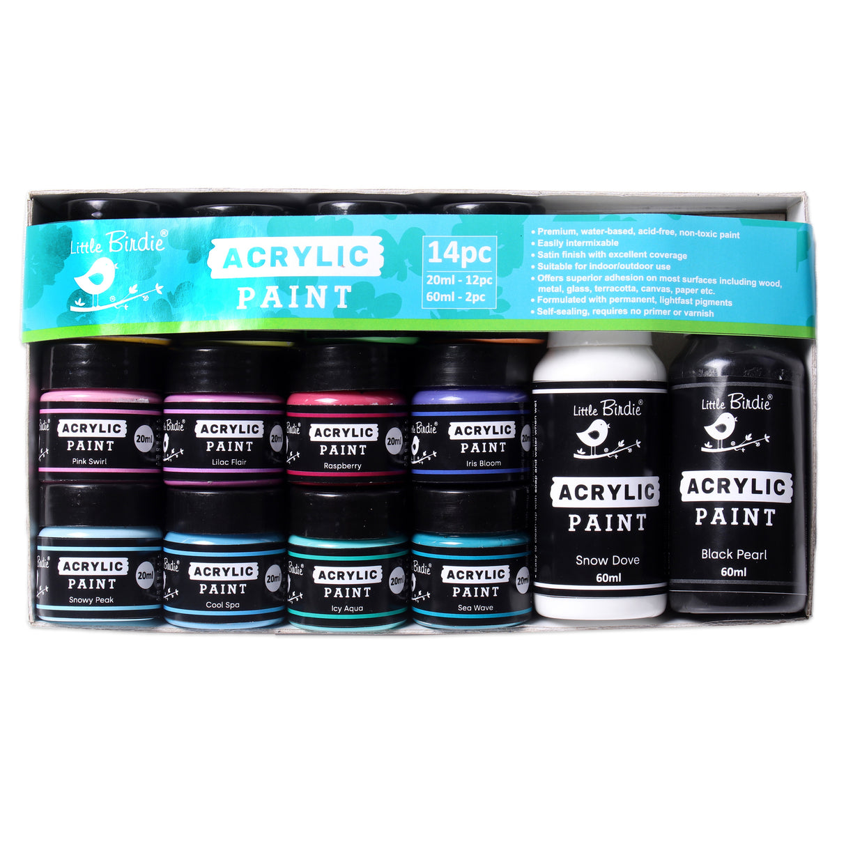 ***Little Birdie Multi-Surface Acrylic Paint-14 Pack