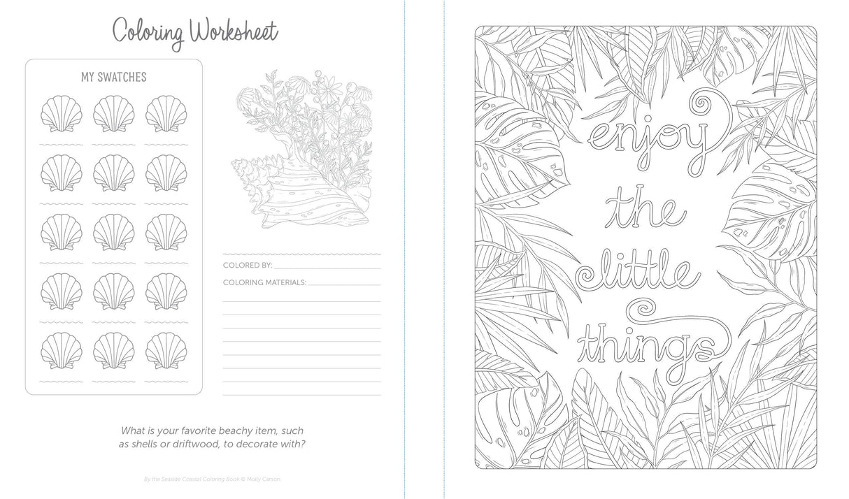 By the Seaside Coastal Coloring Book: 60 Patterns