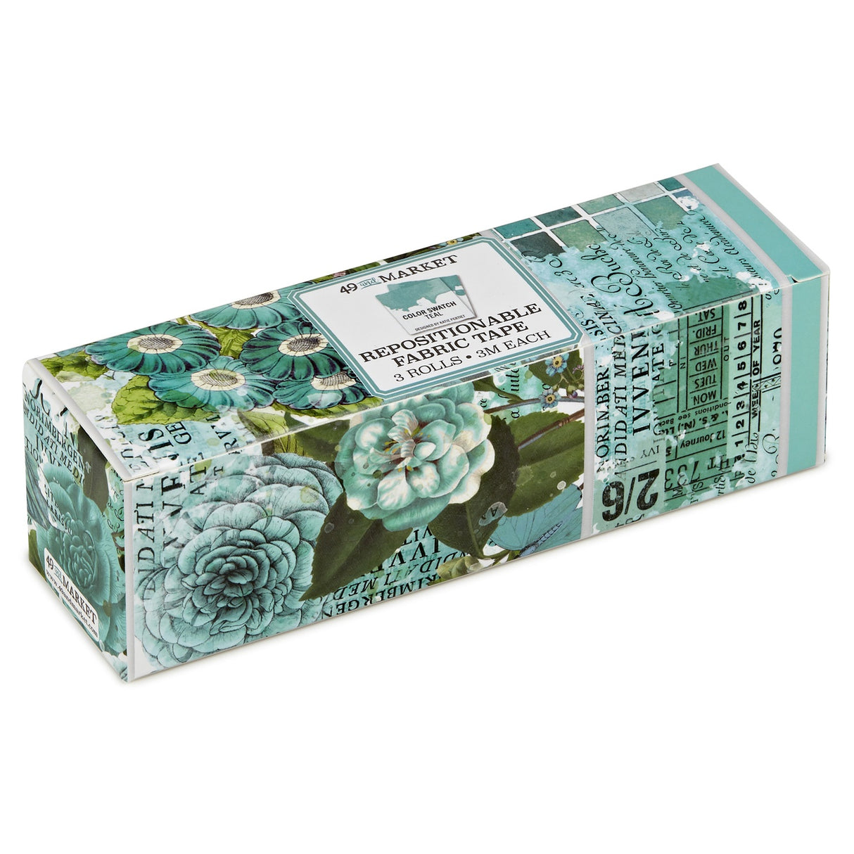 Color Swatch: Teal Fabric Tape Assortment-3 Rolls