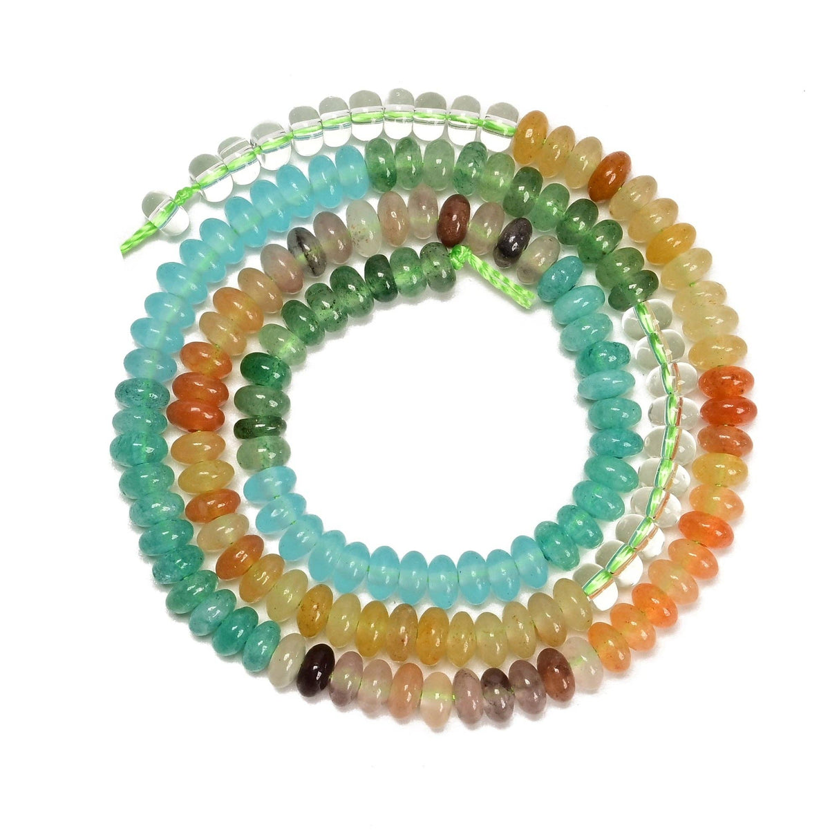 04 Multi-color Gemstone Smooth Rondelle Beads Size 2x4mm 15'' Strand