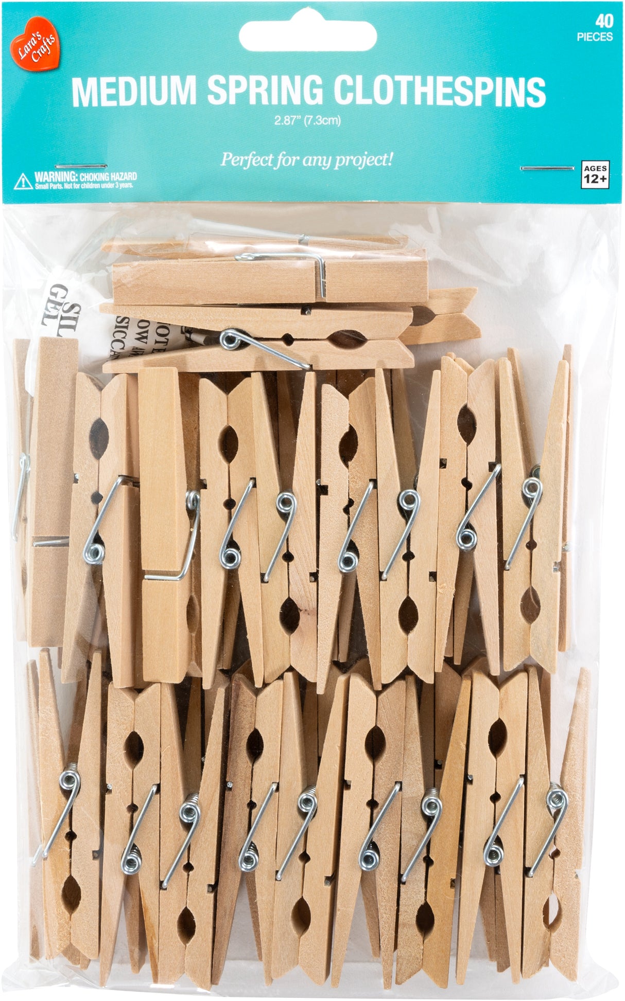 CousinDIY Medium Spring Clothespins 40/Pkg-Natural 2.875"