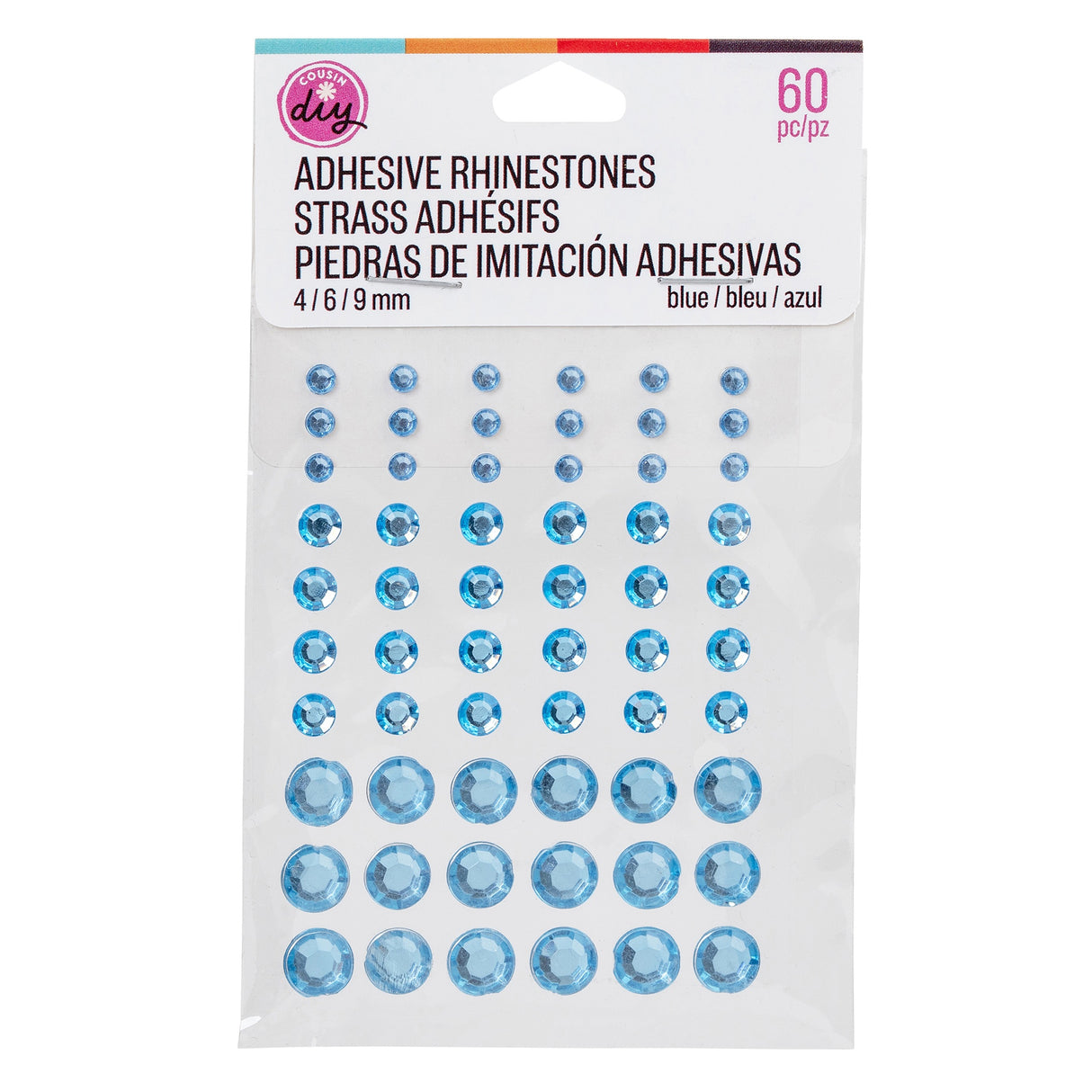 CousinDIY Adhesive Rhinestones 60/Pkg-Blue