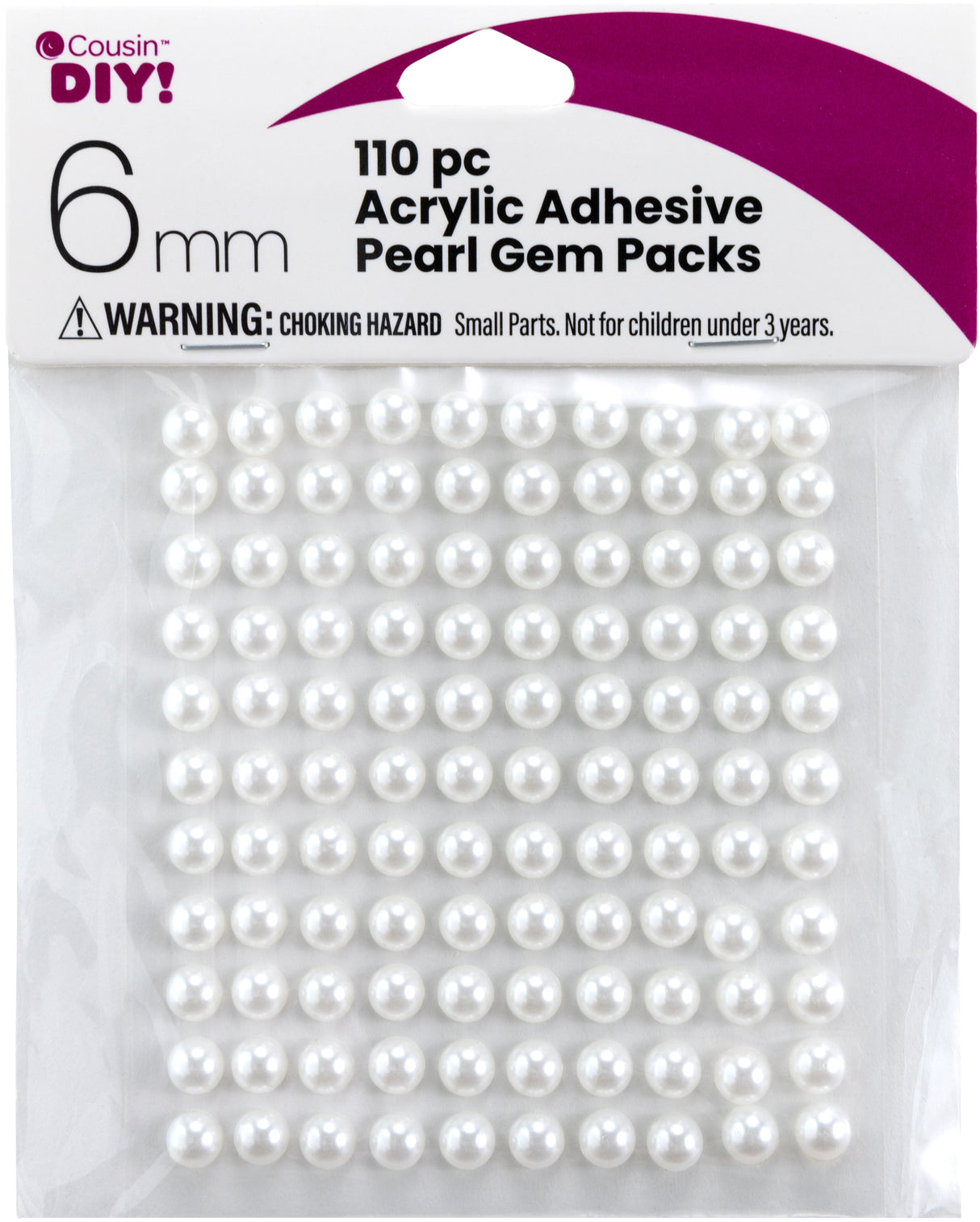 CousinDIY Acrylic Adhesive Gems 6mm-Pearl