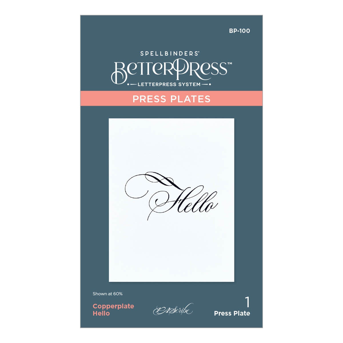 Spellbinders Press Plate By Paul Antonio-Copperplate Hello