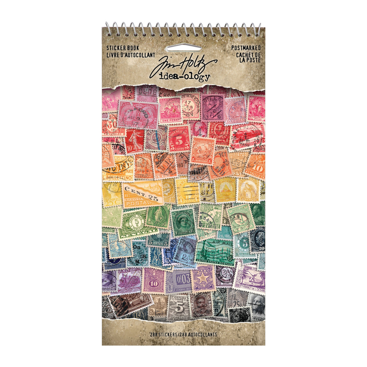 Tim Holtz Idea-ology Sticker Book Postmarked-288/Pkg