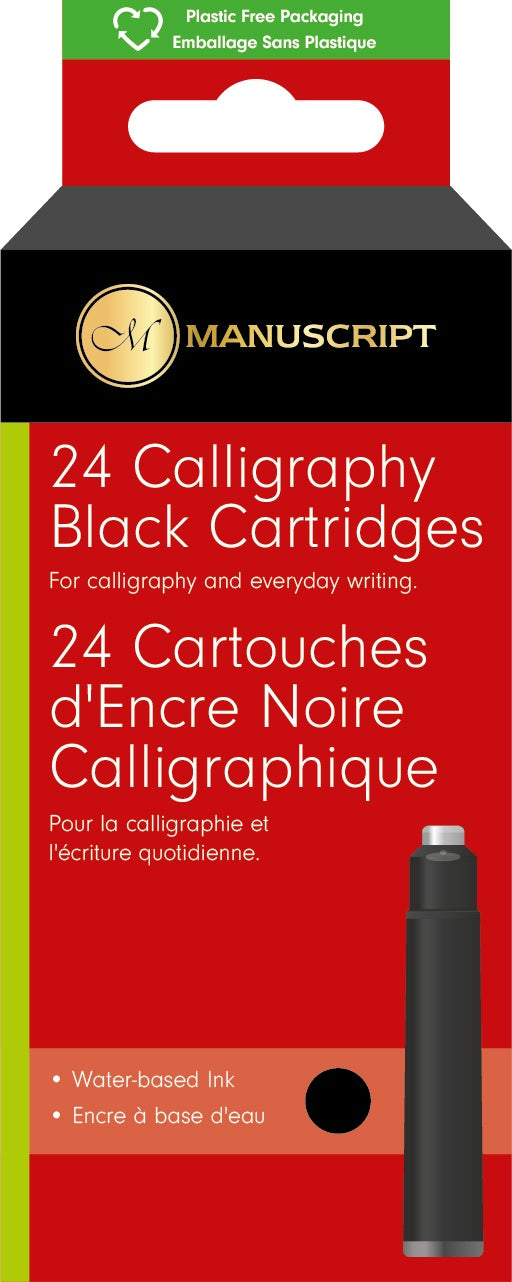 Manuscript Calligraphy Ink Cartridges 24/Pkg-Black