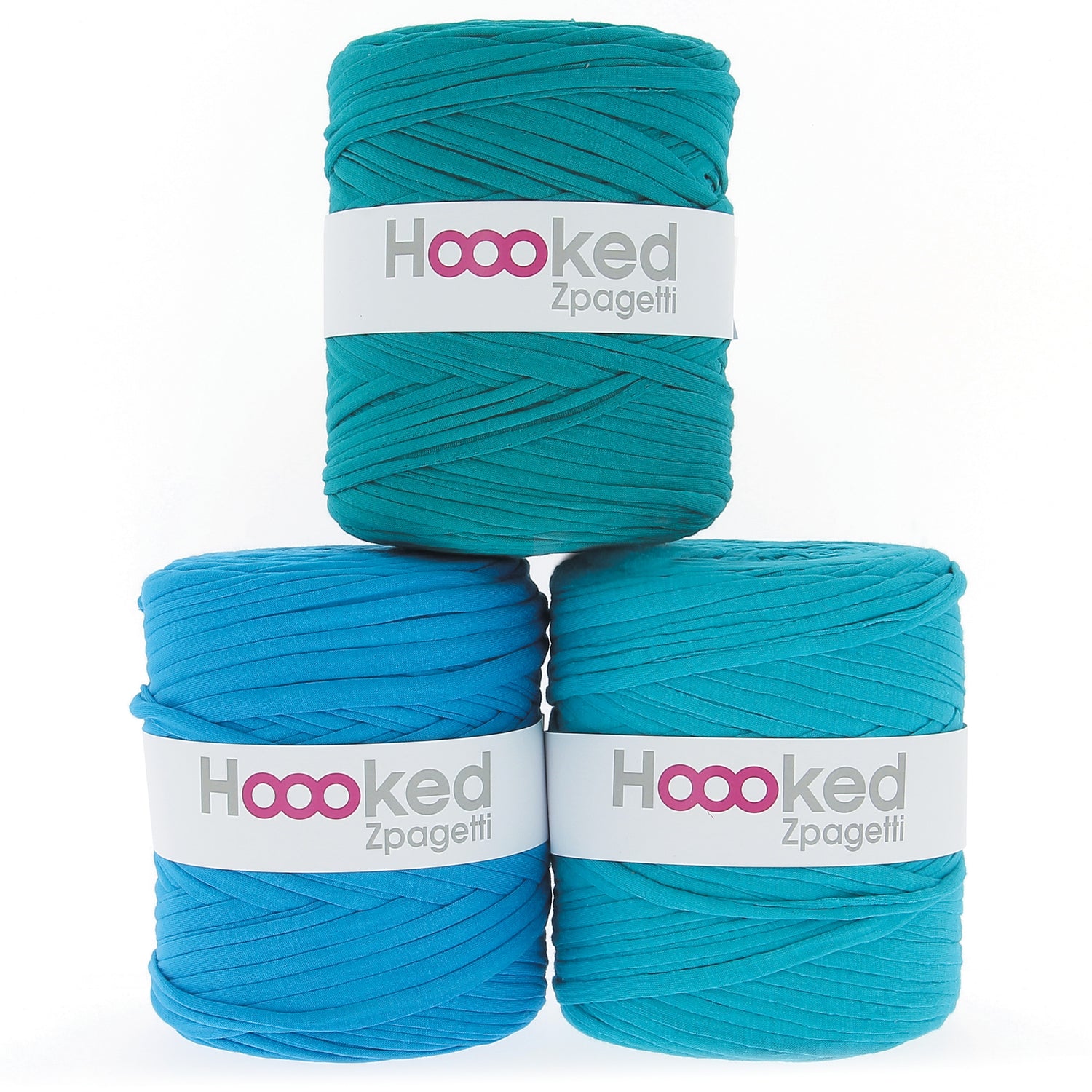 Hoooked Zpagetti Yarn- Turquoise aqua shades