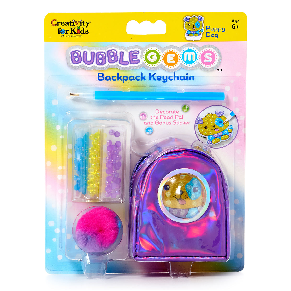 Creativity for Kids Bubble Gems(TM) Backpack Keychain Kit-Puppy Dog