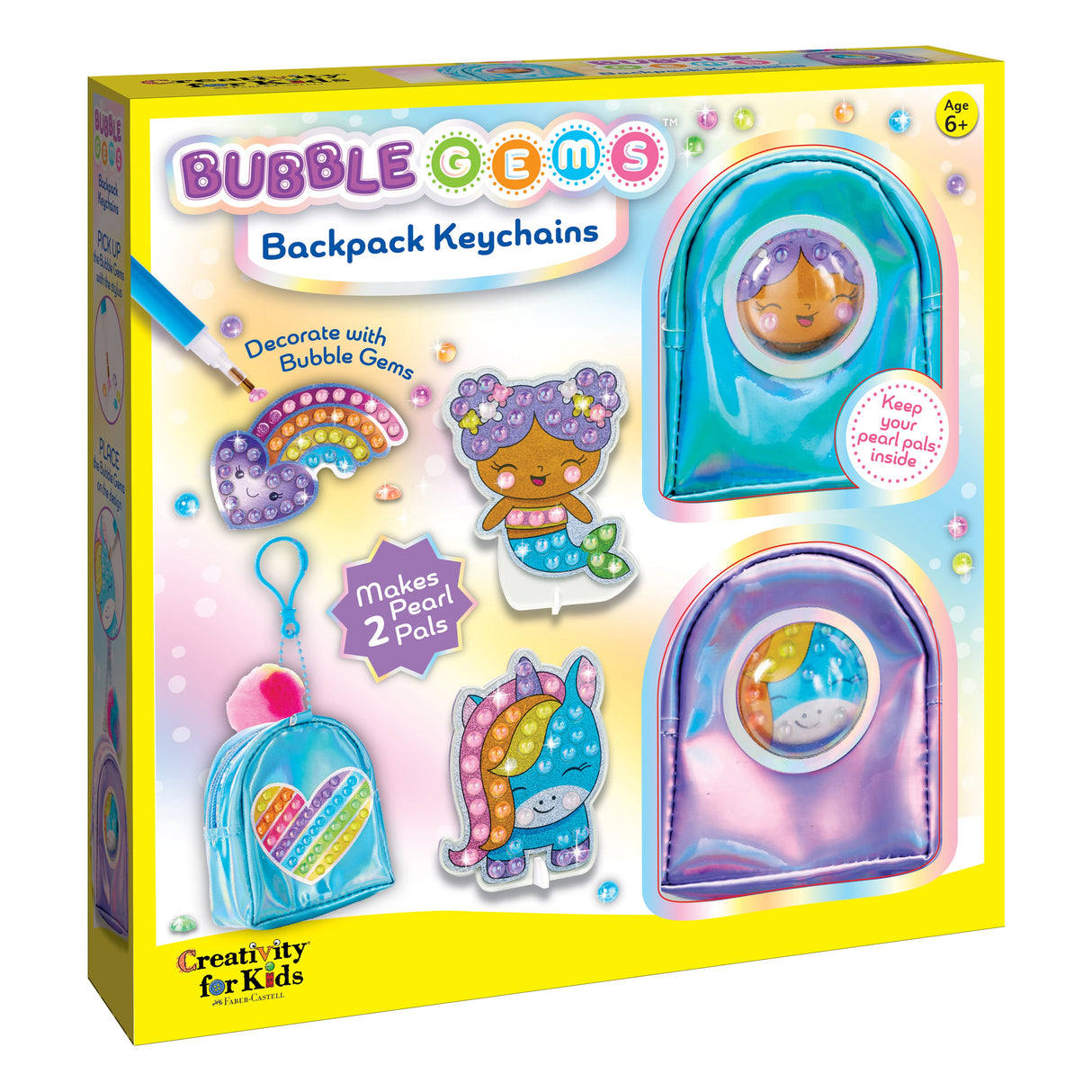 Creativity for Kids Bubble Gems(TM) Backpack Keychain Kit-Pearl Pals